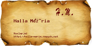 Halla Mária névjegykártya