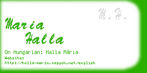 maria halla business card